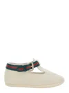 Gucci White Loafers With Web Detail In Leather Boy In White