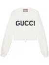 Gucci Logo-embroidery Cotton Sweatshirt In White