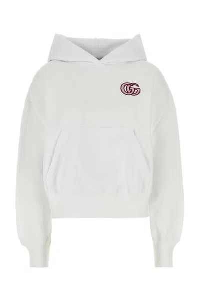 GUCCI WHITE LOGO HOODIE