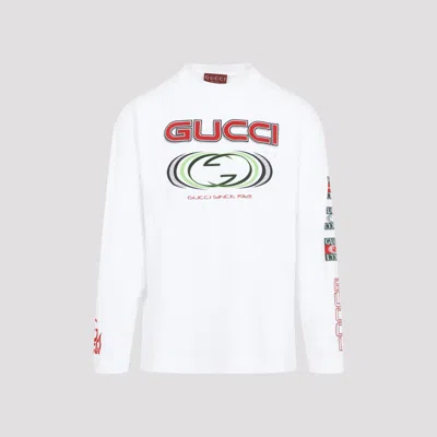 GUCCI WHITE LOGO PRINT T-SHIRT