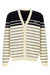 Gucci Embroidered Stripes Cotton Cardigan