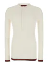 Gucci White Long Sleeved Top In Rib Silk Man In White