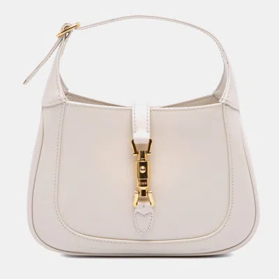 Pre-owned Gucci White Mini Calfskin Jackie 1961 Crossbody Bag
