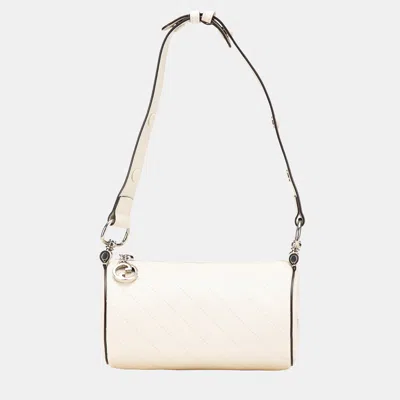 Pre-owned Gucci White Mini Leather Blondie Shoulder Bag
