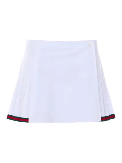 Gucci White Mini Pleated Skirt