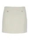 Gucci White  Mini Skirt With Logo Buttons In Bouclè Wool Woman In Multicolor