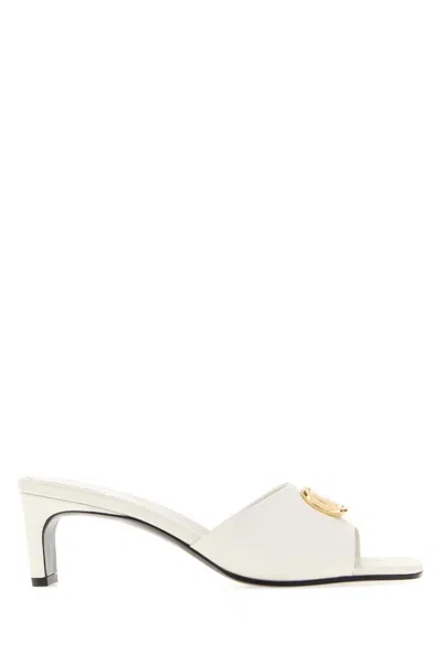 Gucci White Nappa Leather Mules