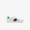 GUCCI WHITE NEW ACE LEATHER SNEAKERS,455496CPWP016826914