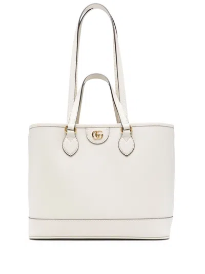 Gucci White Ophidia Medium Tote Bag