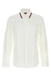 Gucci Web-stripe Trim Cotton Shirt In White