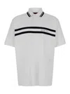 Gucci Stretch Piquet Polo Shirt With Striped Print In White