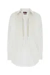 Gucci Oversize Shirt With Collared Neck And Textured Panel In White