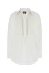 Gucci Oversize Shirt With Collared Neck And Textured Panel In White
