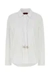 Gucci White Shirt With Pointed Collar With Tie Detail And Horsebit In Cotton Woman