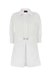 Gucci Women Cotton Poplin Shirt With Horsebit Hardware In White
