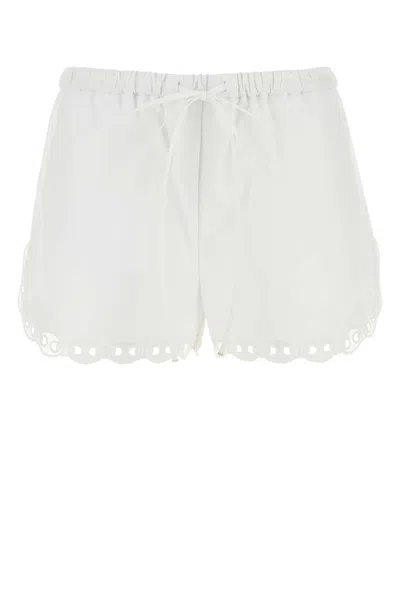 Gucci White Poplin Shorts
