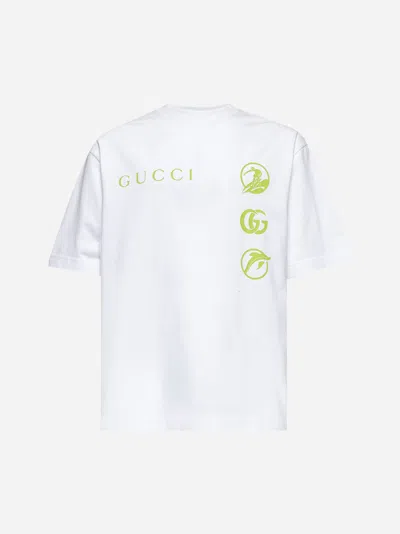 Gucci White Printed Cotton Jersey T-shirt