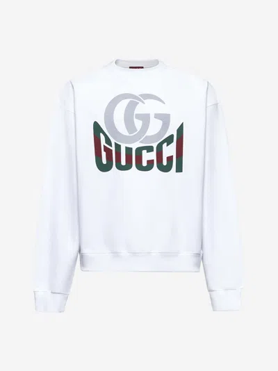 Gucci White Printed Jersey Sweatshirt