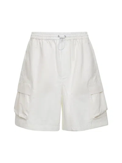 Gucci Men White Printed Ripstop Cotton Cargo Bermuda Shorts