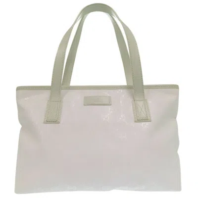 Pre-owned Gucci White Pvc Leather Tote Bag ()