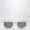 Gucci White Acetate Rectangular Sunglasses In White