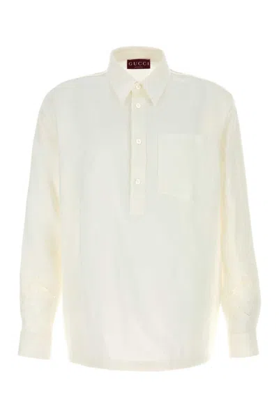 Gucci Off White None Shirt Collar Polo