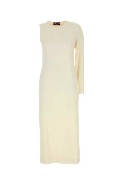 Gucci White Sable Midi Dress