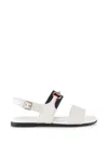 Gucci White Sandals For Girl With Iconic Web Detail In White