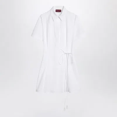 Gucci White Shirt Dress In Cotton