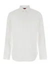 Gucci White Shirt With Pointed Collar And Bee Embroidery In Cotton Stretch Man In White