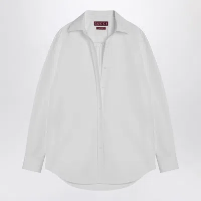 Gucci White Shirt With Ribbon At The Neck Women