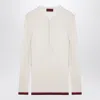 Gucci White Long Sleeved Top In Rib Silk Man