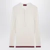Gucci White Long Sleeved Top In Rib Silk Man In White