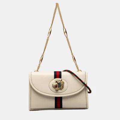 Pre-owned Gucci White Small Rajah Web Chain Crossbody Bag