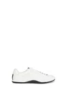 Gucci White Calf Leather Bos Taurus Low Top Sneakers In White
