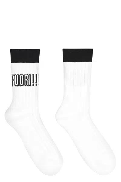 Gucci White Stretch Cotton Blend Socks