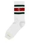 Gucci White Stretch Cotton Blend Socks In Multi