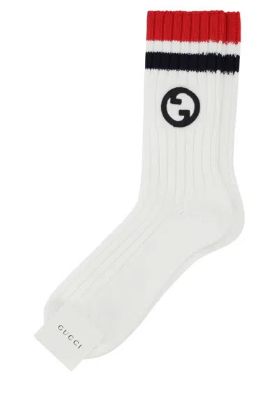 Gucci White Stretch Cotton Blend Socks