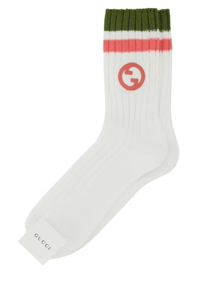 Gucci White Stretch Cotton Blend Socks