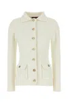 Gucci White Stretch Crochet Blazer In White
