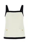 Gucci Canotta In Crochet Stretch Bianco  Donna
