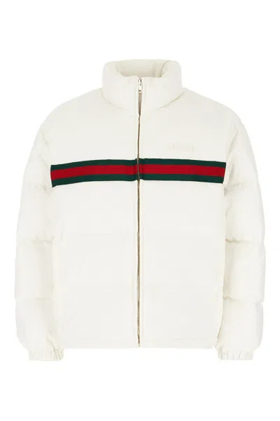 GUCCI WHITE STRETCH POLYESTER DOWN JACKET