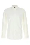 Gucci White Shirt With Pointed Collar And Bee Embroidery In Cotton Stretch Man In White