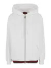 Gucci White Sweatshirt With Logo Imprinted On The Front And Web Detail On The Edge In Cotton Man In Multicolor