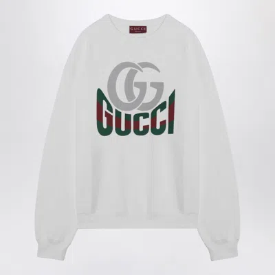 Gucci White Sweatshirt With Logo Print Men