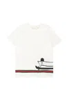 Gucci White T-shirt For Babykids With Dog In White