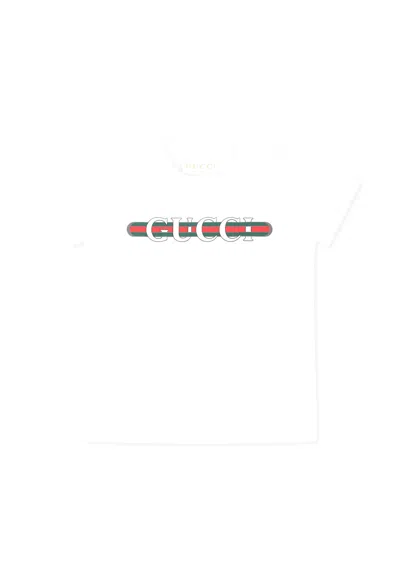 GUCCI WHITE T-SHIRT FOR BABYKIDS WITH LOGO