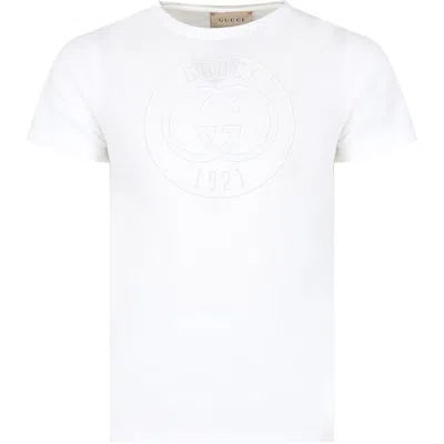 Gucci White T-shirt For Kids With Logo  1921