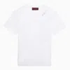 GUCCI GUCCI WHITE T-SHIRT WITH CRYSTALS LOGO WOMEN