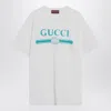 Gucci Womens Brand-print Relaxed-fit Cotton-jersey T-shirt White Mc In White